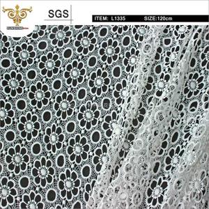 Mix-top-L1335 full width lace, chemical lace, Embroidery lace fabric by water soluble