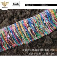 SUNSHINE-P1312多材料组合彩色流苏织带，排须织带，厂家直销