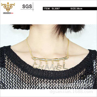 SUNSHINE-SL3087时尚金属字母项链，时装饰链，厂家直销