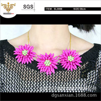 SUNSHINE-SL3088时尚菊花项链，时装饰链，厂家直销