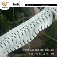 SUNSHINE-P1311棉花式钩编流苏织带，排须织带，厂家直销